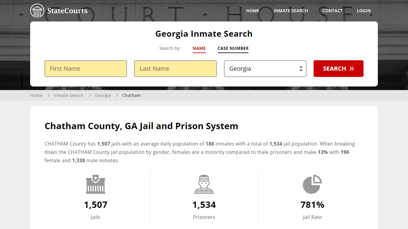 Chatham County, GA Inmate Search - StateCourts